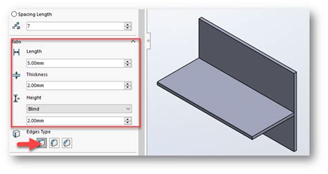 sheet metal tab solidworks|type tab in solidworks.